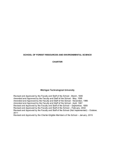 Revised and Approved by the Faculty and Staff of the... Amended and Approved by the Faculty and Staff of the... SCHOOL OF FOREST RESOURCES AND ENVIRONMENTAL SCIENCE