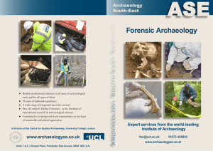 ASE Forensic Archaeology vices y South-East Ser