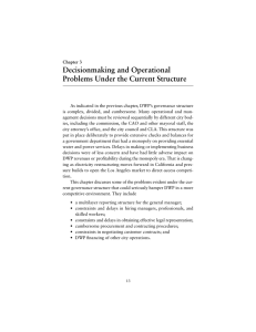Decisionmaking and Operational Problems Under the Current Structure