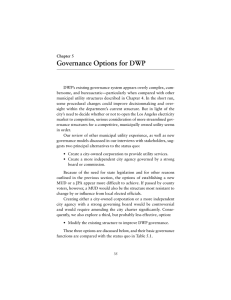 Governance Options for DWP
