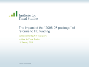 The impact of the “2006-07 package” of reforms to HE funding
