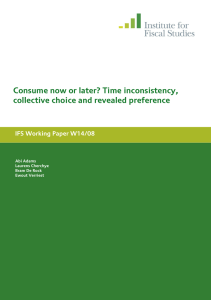 Consume now or later? Time inconsistency, collective choice and revealed preference 8