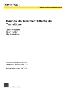 Bounds On Treatment Effects On Transitions Johan Vikstr m