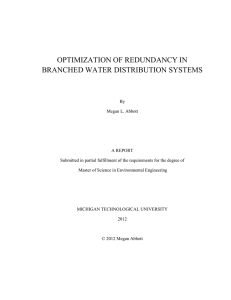 OPTIMIZATION OF REDUNDANCY IN BRANCHED WATER DISTRIBUTION SYSTEMS