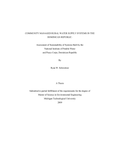 COMMUNITY MANAGED RURAL WATER SUPPLY SYSTEMS IN THE DOMINICAN REPUBLIC:
