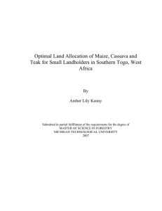 Optimal Land Allocation of Maize, Cassava and Africa