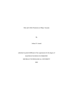 Risk and Coffee Production in Mhaji, Tanzania By Joshua D. Amend