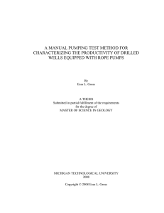 A MANUAL PUMPING TEST METHOD FOR CHARACTERIZING THE PRODUCTIVITY OF DRILLED