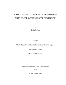 A FIELD INVESTIGATION OF COMPOSITE MUD BRICK COMPRESSIVE STRENGTH By
