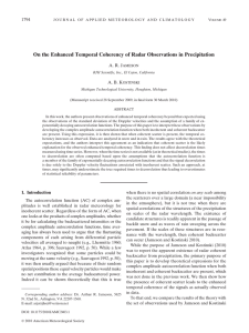On the Enhanced Temporal Coherency of Radar Observations in Precipitation 1794