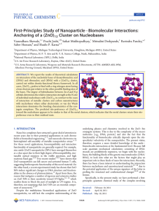 Biomolecular Interactions: First-Principles Study of Nanoparticle Anchoring of a (ZnO) Cluster on Nucleobases