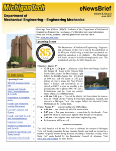 eNewsBrief Department of  Mechanical Engineering