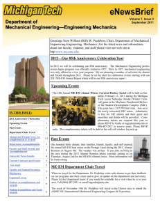 eNewsBrief Department of  Mechanical Engineering