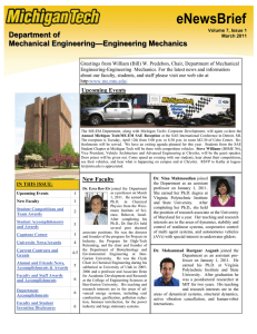 eNewsBrief Department of  Mechanical Engineering