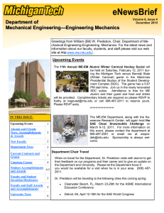 eNewsBrief Department of  Mechanical Engineering