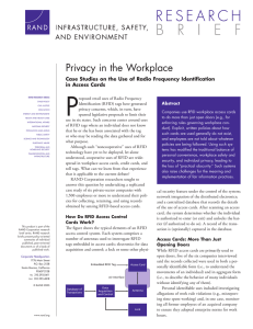 P Privacy in the Workplace in Access Cards