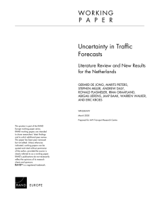 W O R K I N G Uncertainty in Traffic