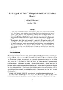 Exchange Rate Pass-Through and the Role of Market Shares Michael Malenbaum