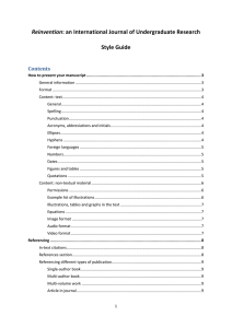 Reinvention Style Guide Contents