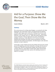 Aid for a Purpose: Show Me Money USAID Monitor