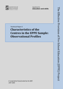 Characteristics of the Centres in the EPPE Sample: Observational Profiles The Effe