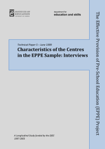 Characteristics of the Centres in the EPPE Sample: Interviews The Effe ctiv
