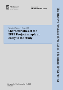 Characteristics of the EPPE Project sample at entry to the study The