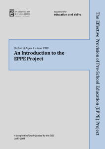 An Introduction to the EPPE Project The Effe ctiv
