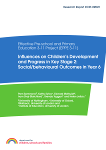 Influences on Children’s Development and Progress in Key Stage 2: