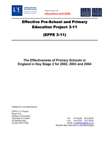 Effective Pre-School and Primary Education Project 3-11 (EPPE 3-11)