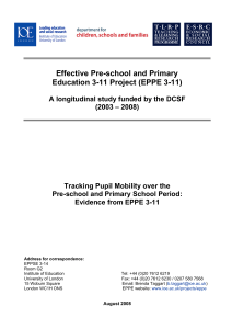 Effective Pre-school and Primary Education 3-11 Project (EPPE 3-11)