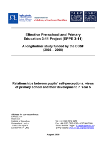 Effective Pre-school and Primary Education 3-11 Project (EPPE 3-11)