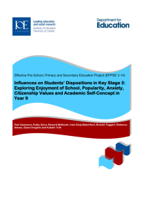 Influences on Students’ Dispositions in Key Stage 3: