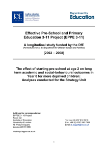 Effective Pre-School and Primary Education 3-11 Project (EPPE 3-11)