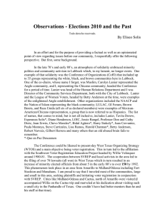 Observations - Elections 2010 and the Past By Eliseo Solis
