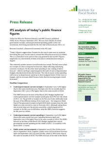 Press Release IFS analysis of today’s public finance