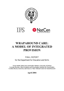 WRAPAROUND CARE: A MODEL OF INTEGRATED PROVISION