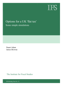 IFS  Options for a UK 'flat tax' Some simple simulations