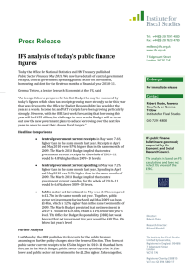 Press Release IFS analysis of today’s public finance