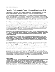 Tantalus Technology to Power Johnson City’s Smart Grid