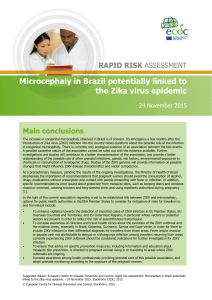 Microcephaly in Brazil potentially linked to the Zika virus epidemic  Main conclusions