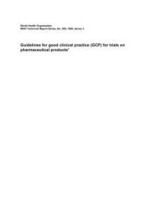 Guidelines for good clinical practice (GCP) for trials on pharmaceutical products