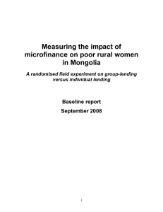 Measuring the impact of microfinance on poor rural women in Mongolia
