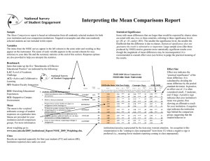 Interpreting the Mean Comparisons Report Sample Statistical Significance