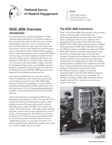 NSSE 2006 Overview The NSSE 2006 Institutions Introduction Inside