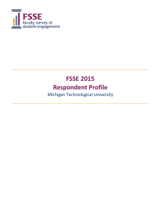 FSSE 2015 Respondent Profile Michigan Technological University