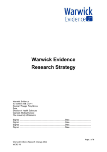 Warwick Evidence Research Strategy