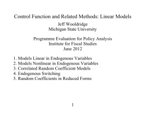 Control Function and Related Methods: Linear Models