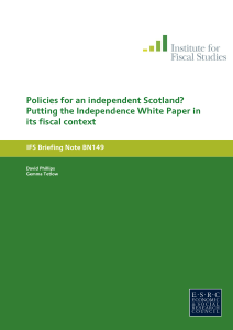 Policies for an independent Scotland? Putting the Independence White Paper in