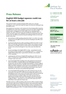 Press Release English NHS budget squeeze could run